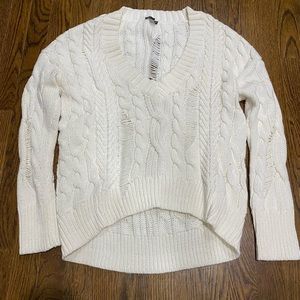 white v neck sweater